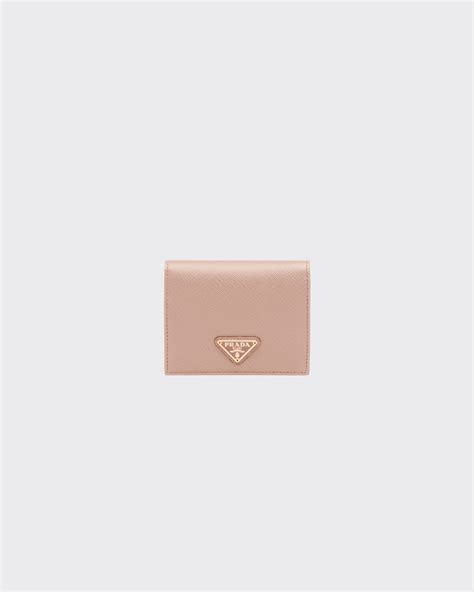 Powder Pink Small Saffiano Leather Wallet 